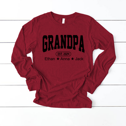 Personalized Dad Grandpa And Grandkids Father's Day Gift Shirt