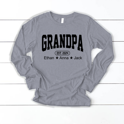 Personalized Dad Grandpa And Grandkids Father's Day Gift Shirt