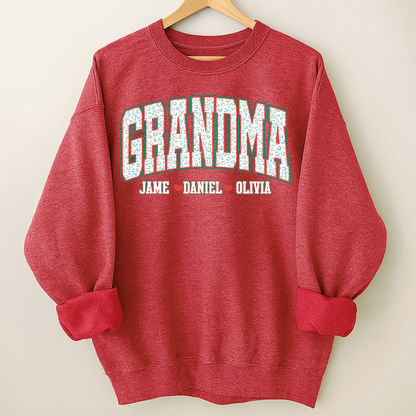 Personalized Grandma and Grandkids Leopard Christmas Gift Shirt