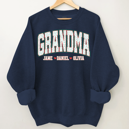 Personalized Grandma and Grandkids Leopard Christmas Gift Shirt