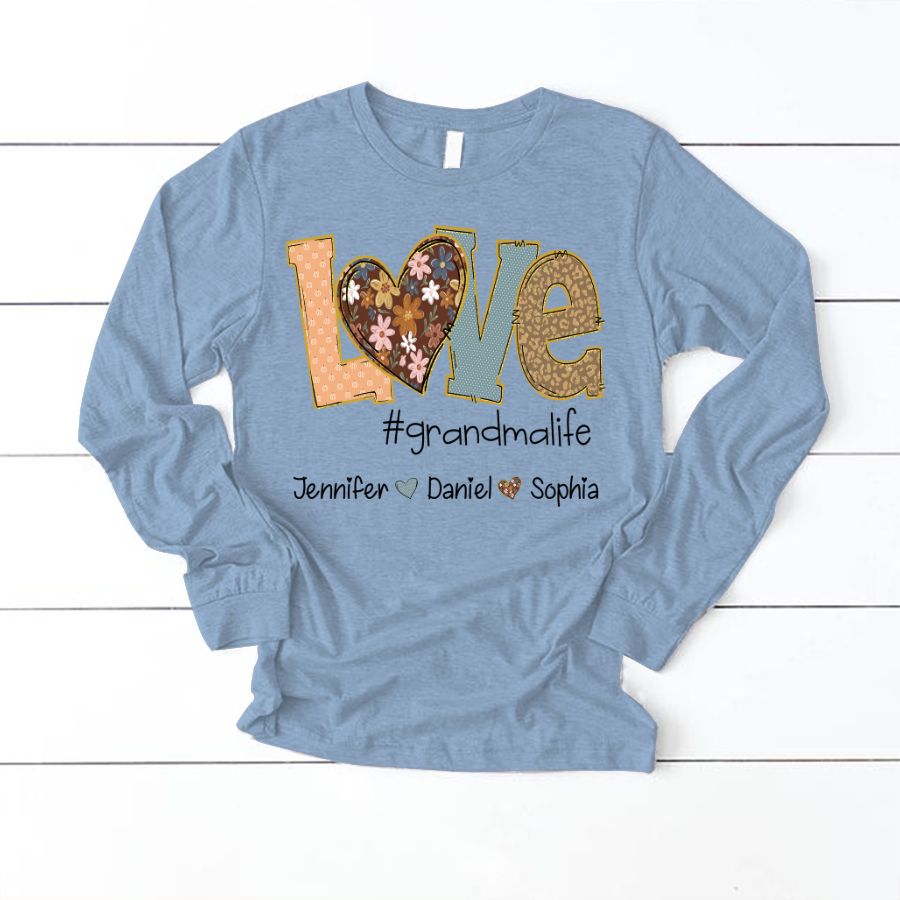 Personalized Love Grandma, Fall Color Grankids Custom Name