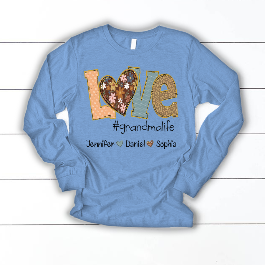 Personalized Love Grandma, Fall Color Grankids Custom Name