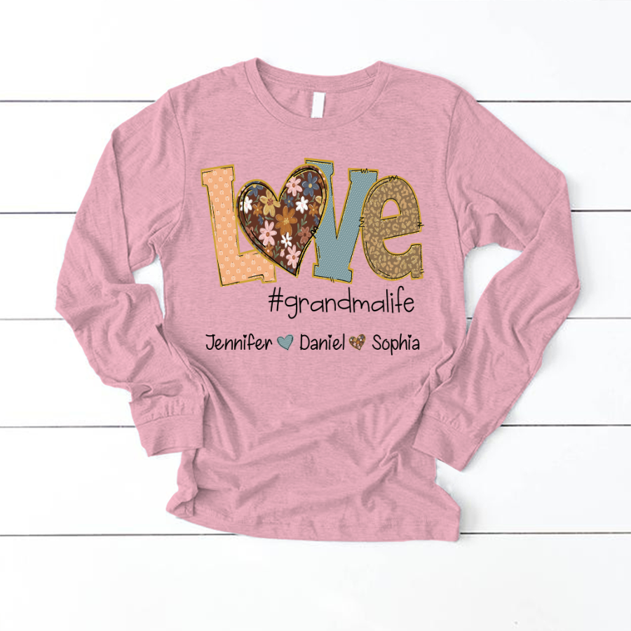 Personalized Love Grandma, Fall Color Grankids Custom Name