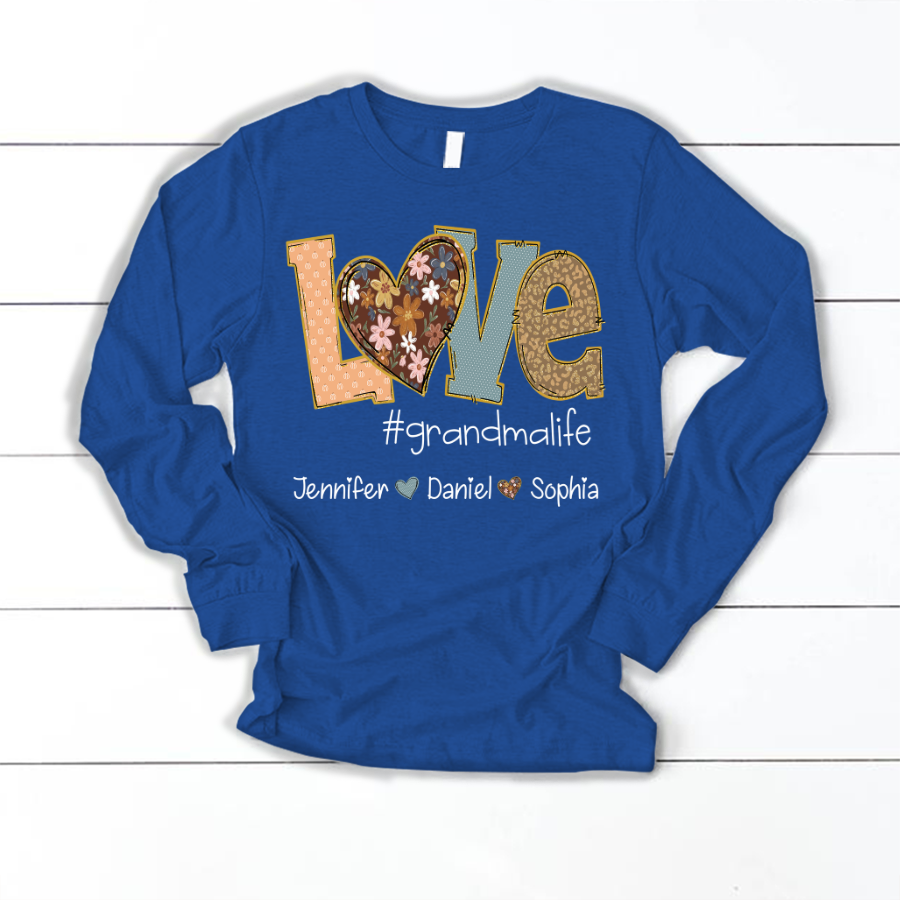 Personalized Love Grandma, Fall Color Grankids Custom Name