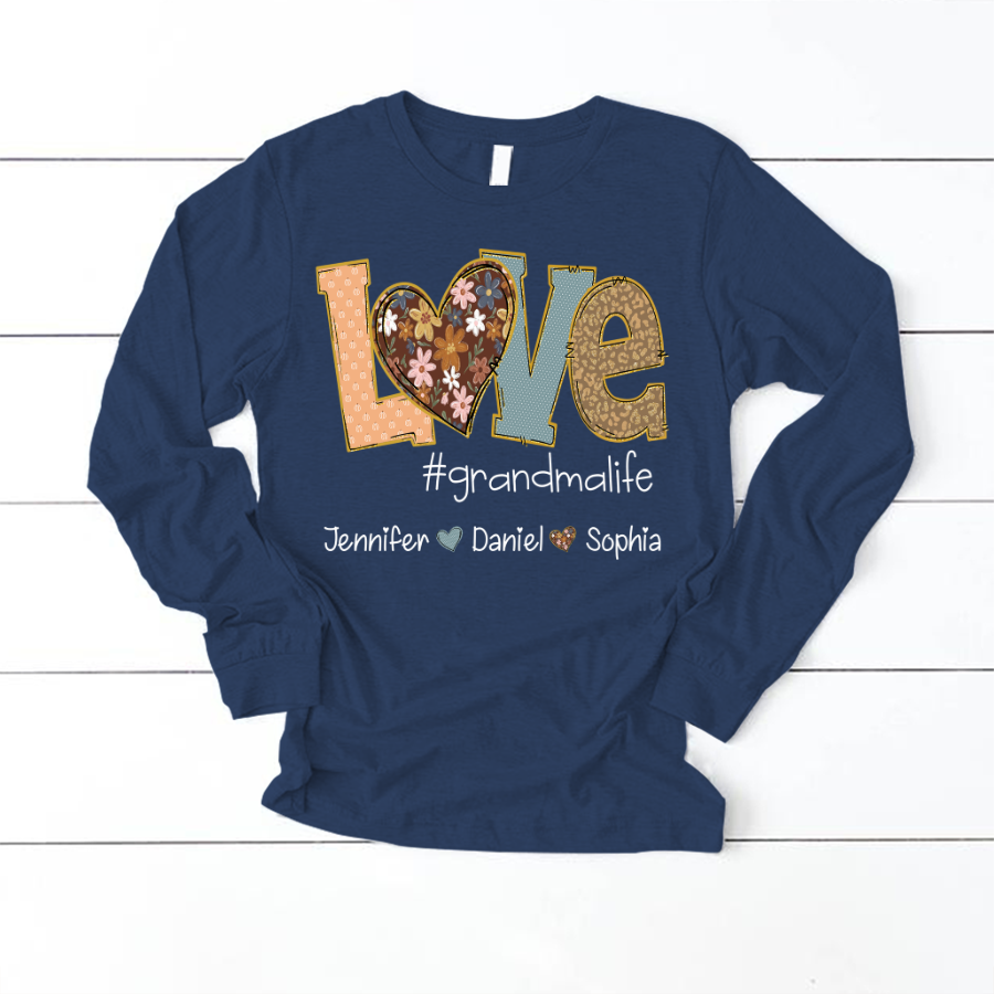Personalized Love Grandma, Fall Color Grankids Custom Name