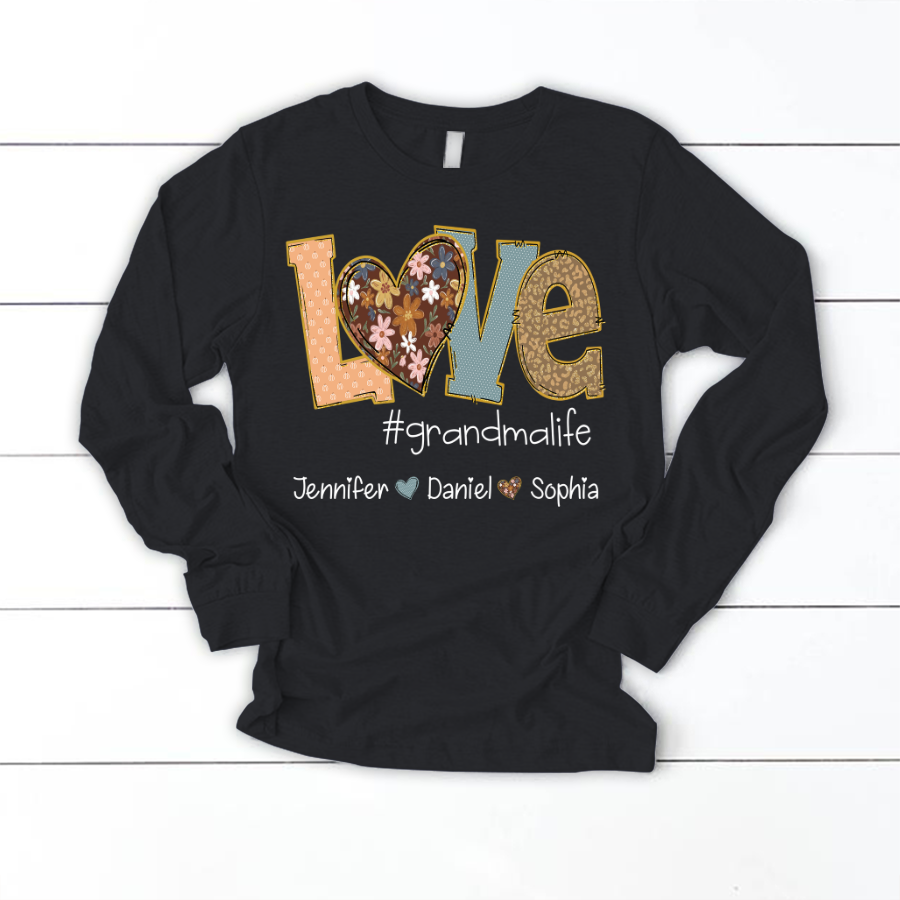 Personalized Love Grandma, Fall Color Grankids Custom Name