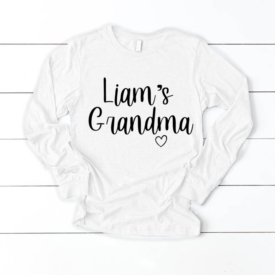 Personalized Grandma Kid Name Custom Names Mother's Day Longsleeve