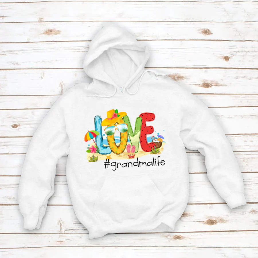 Personalized Love Beach Summer Grandma Life Hoodie