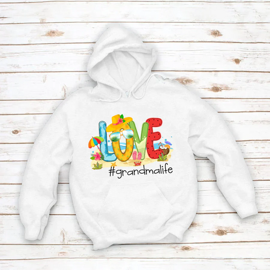 Personalized Love Beach Summer Grandma Life Hoodie