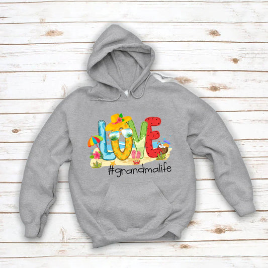 Personalized Love Beach Summer Grandma Life Hoodie