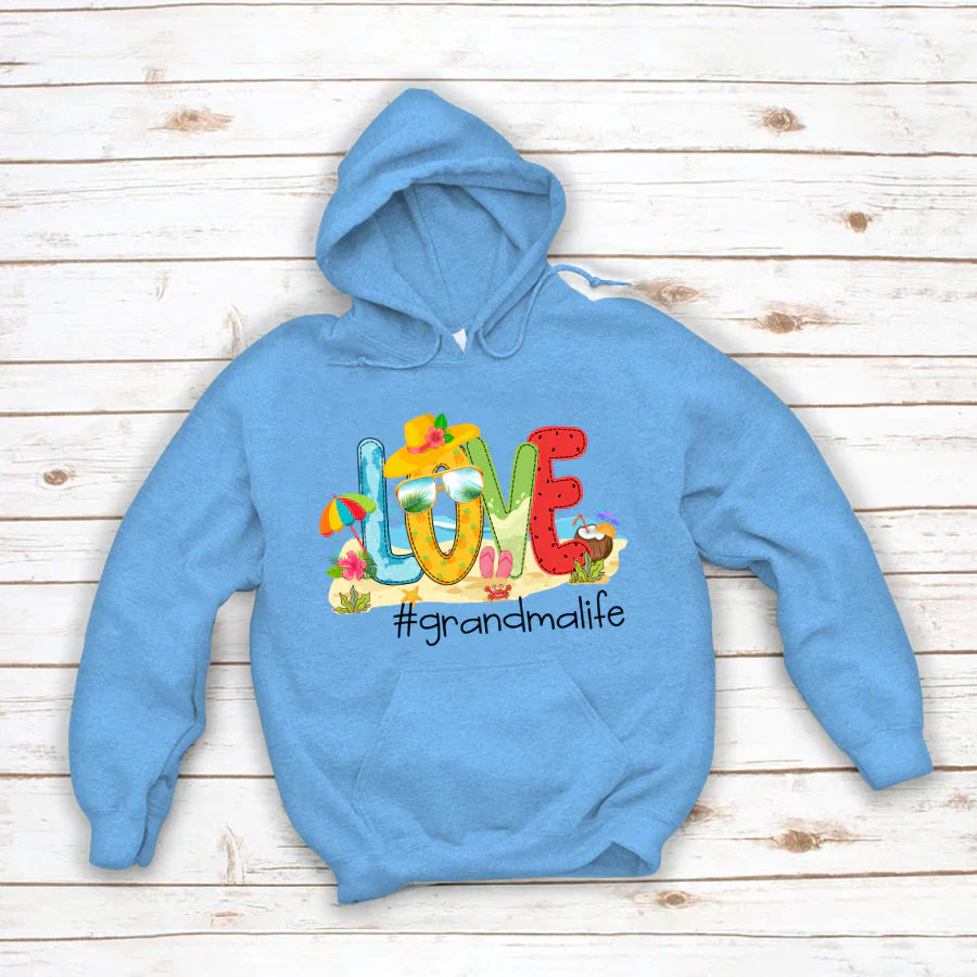 Personalized Love Beach Summer Grandma Life Hoodie