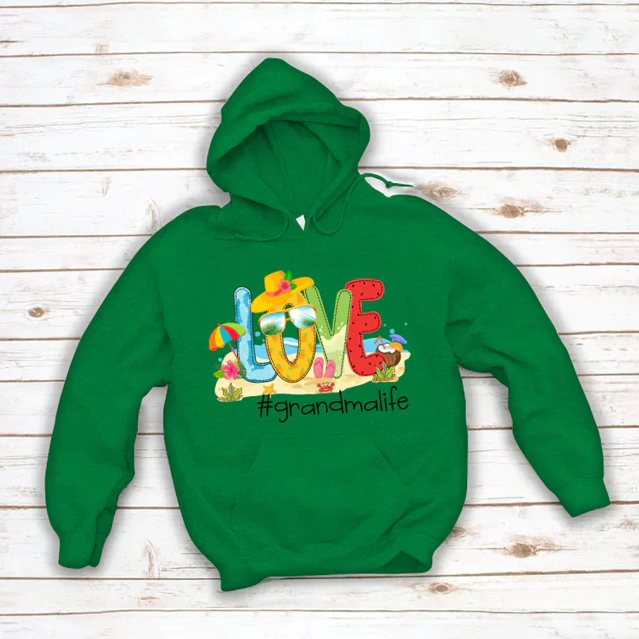 Personalized Love Beach Summer Grandma Life Hoodie
