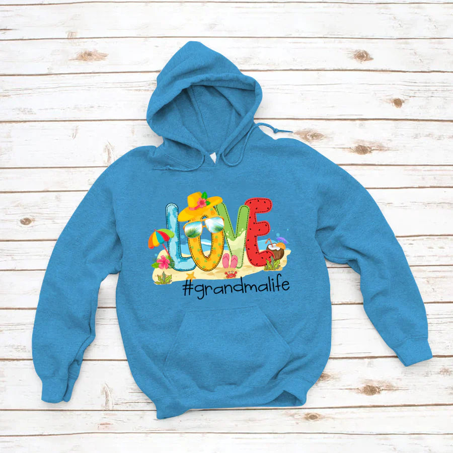 Personalized Love Beach Summer Grandma Life Hoodie