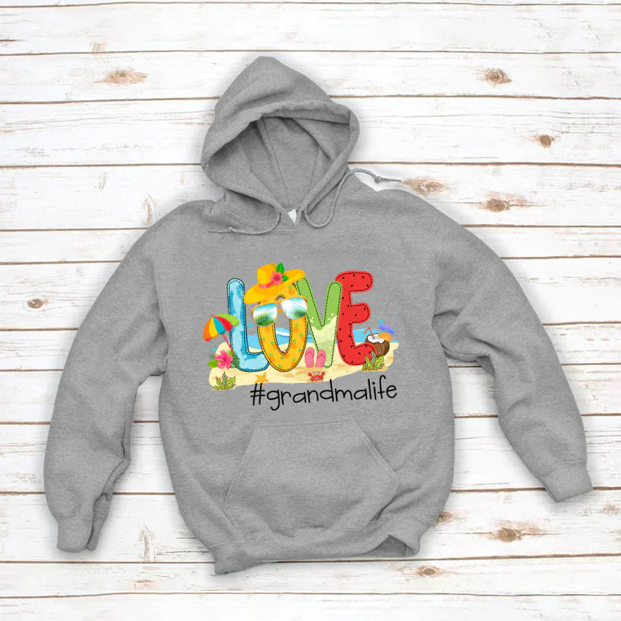 Personalized Love Beach Summer Grandma Life Hoodie