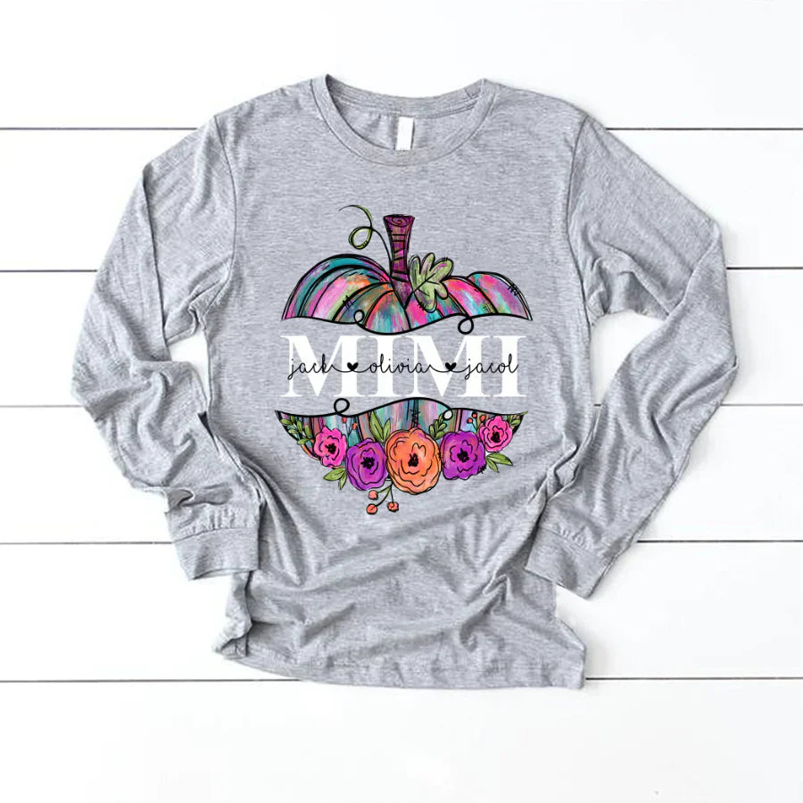 Personalized Mimi Painted Pumpkin 2022 Longsleeve