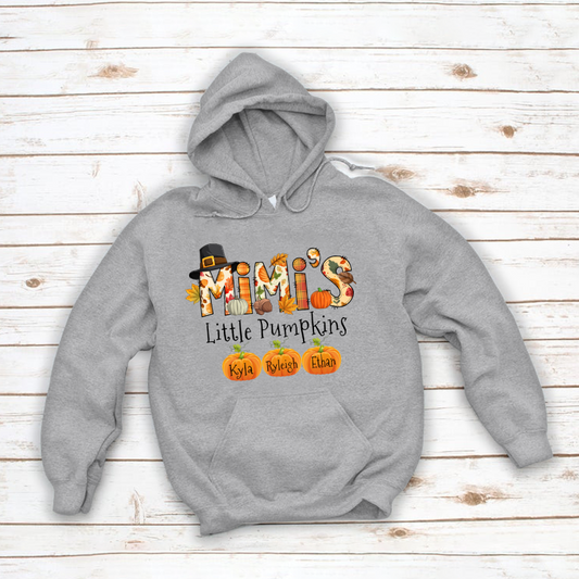Personalized Mimi's Little Pumpkins Autumn Doodle Alphabet Hoodie