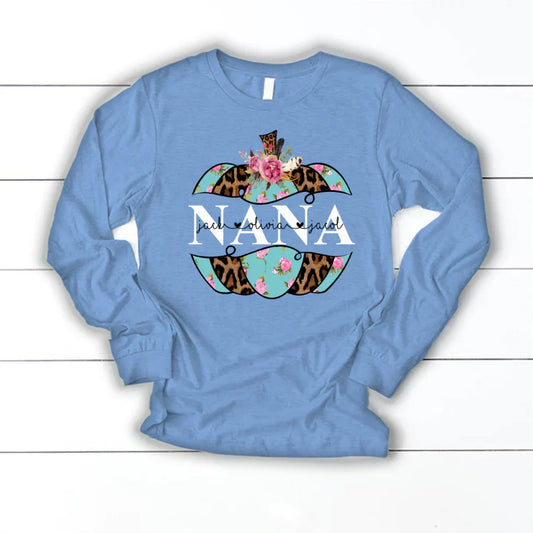 Personalized Nana Pumpkin Flower 2022 Longsleeve