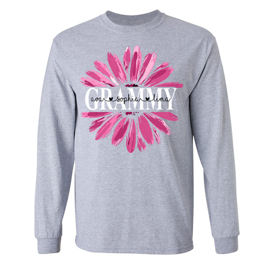 Personalized grammy with grandkids daisy color Longsleeve