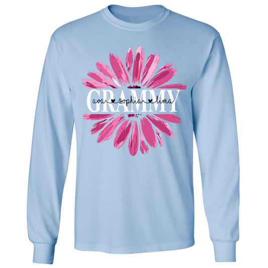 Personalized grammy with grandkids daisy color Longsleeve