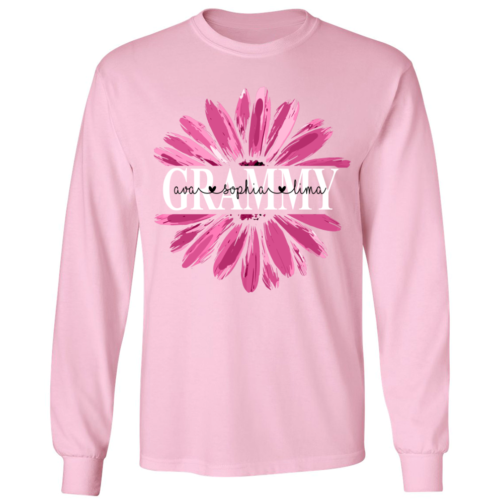 Personalized grammy with grandkids daisy color Longsleeve