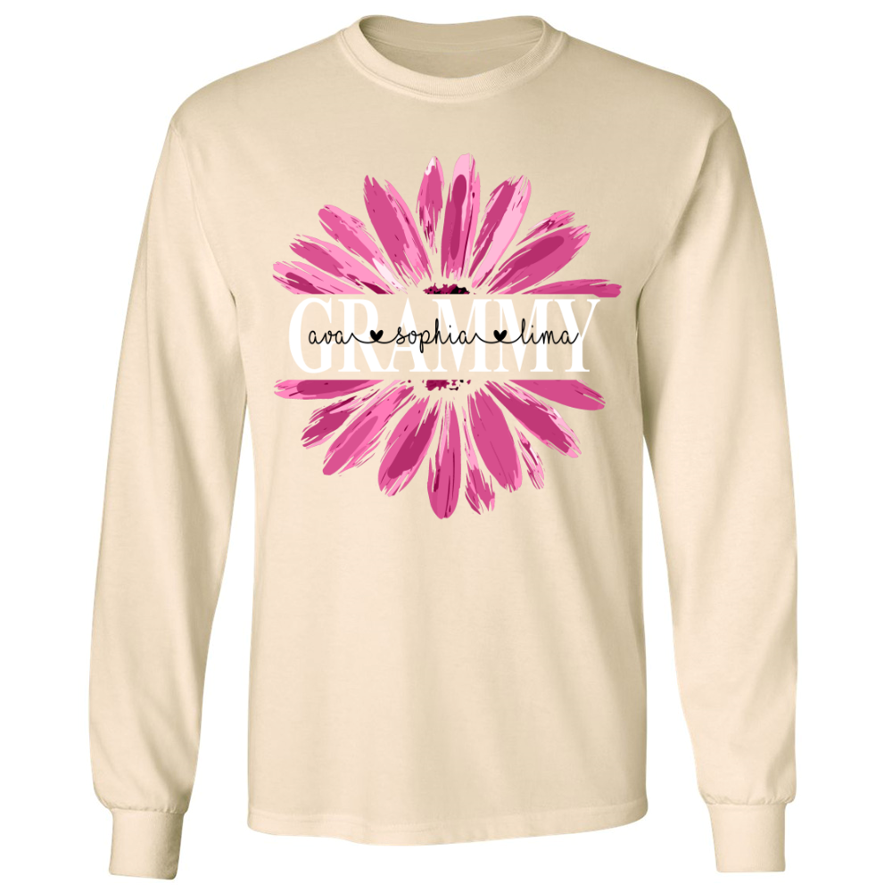 Personalized grammy with grandkids daisy color Longsleeve