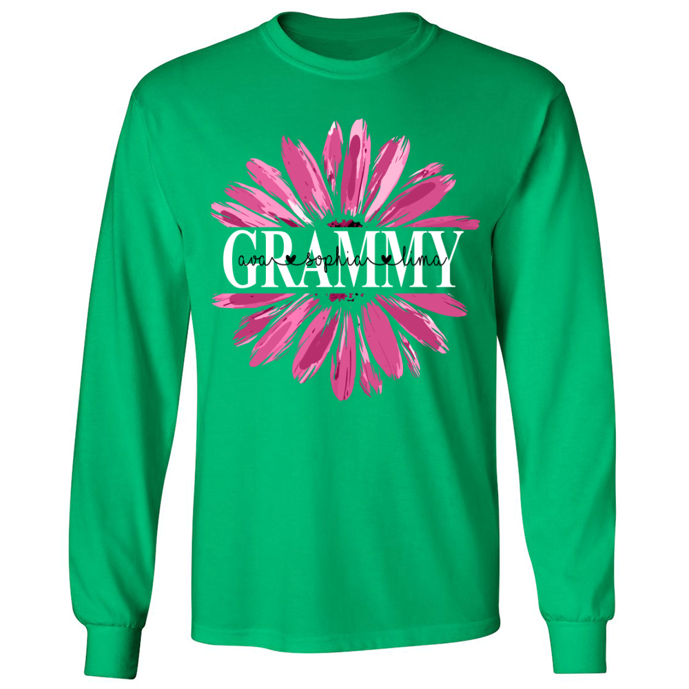 Personalized grammy with grandkids daisy color Longsleeve