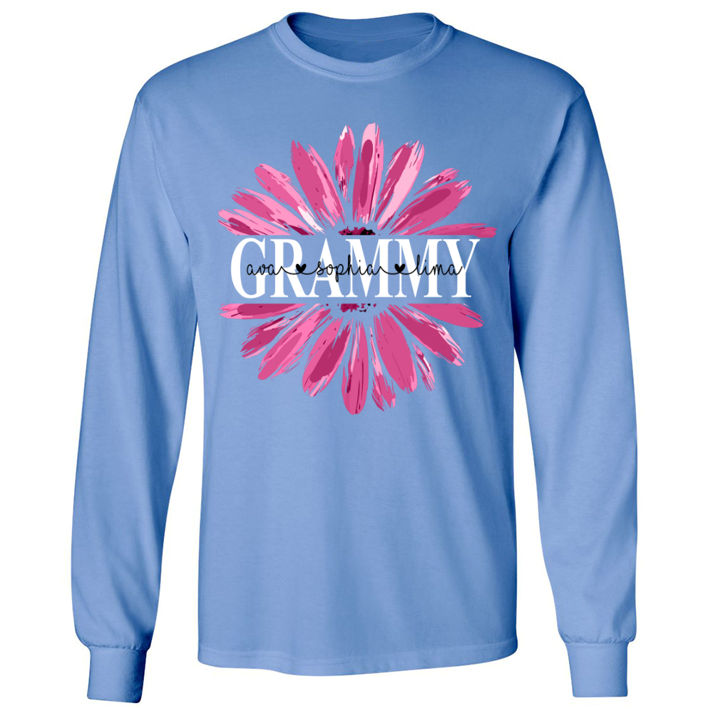 Personalized grammy with grandkids daisy color Longsleeve