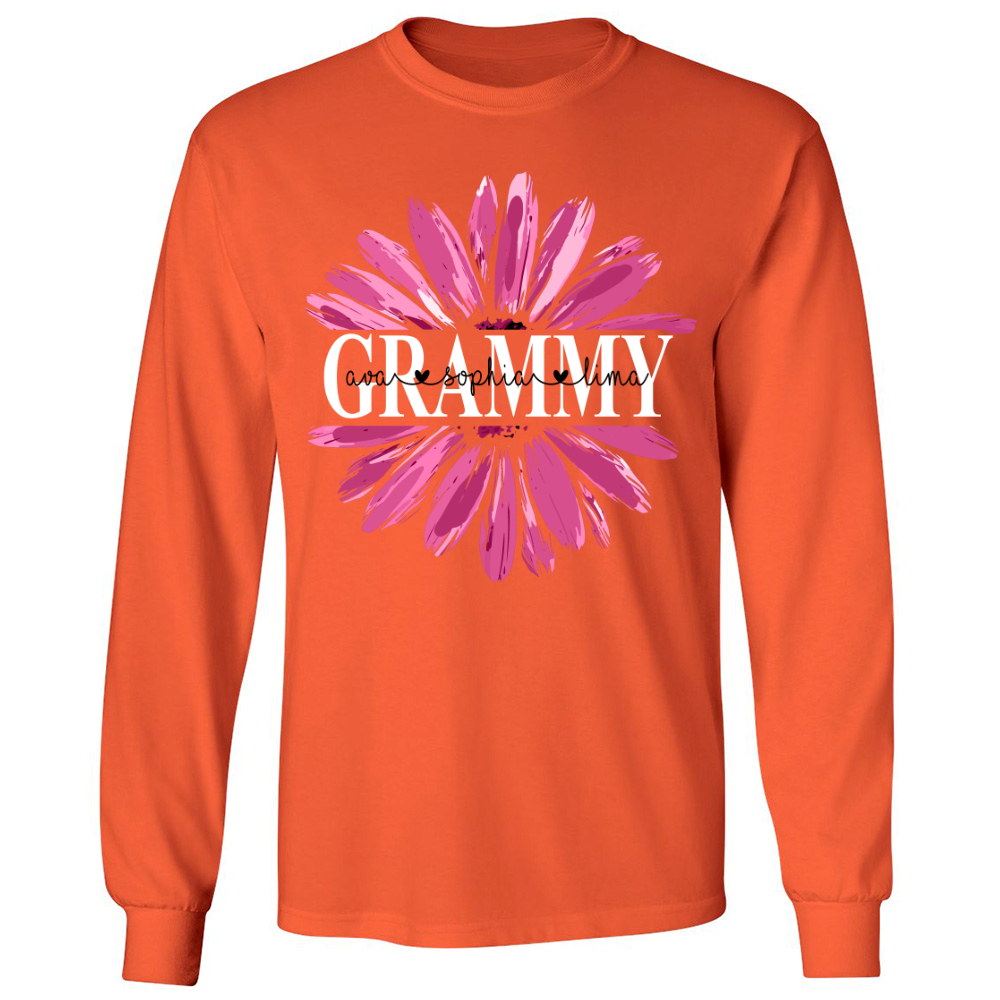 Personalized grammy with grandkids daisy color Longsleeve