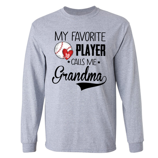 Personalized my favorite player call me grandma Longsleeve