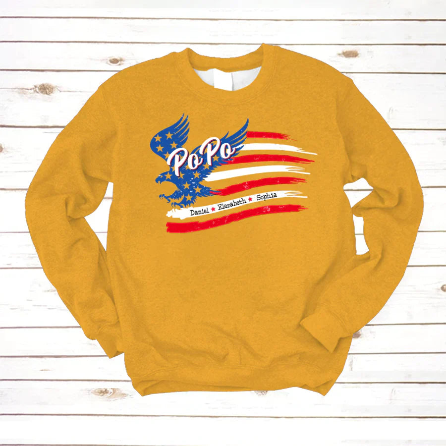 PoPo With Grandkids Names 4th Of July CTL94 Sweatshirt
