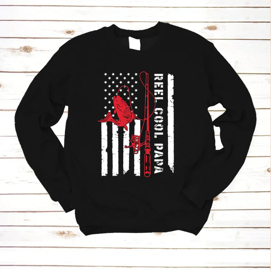 Reel Cool Papa, American Flag, Papa VTN221125 Sweatshirt
