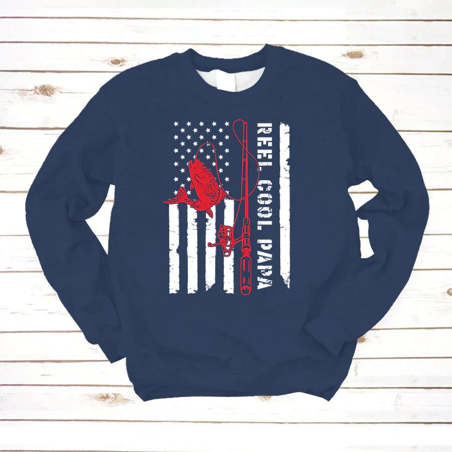 Reel Cool Papa, American Flag, Papa VTN221125 Sweatshirt