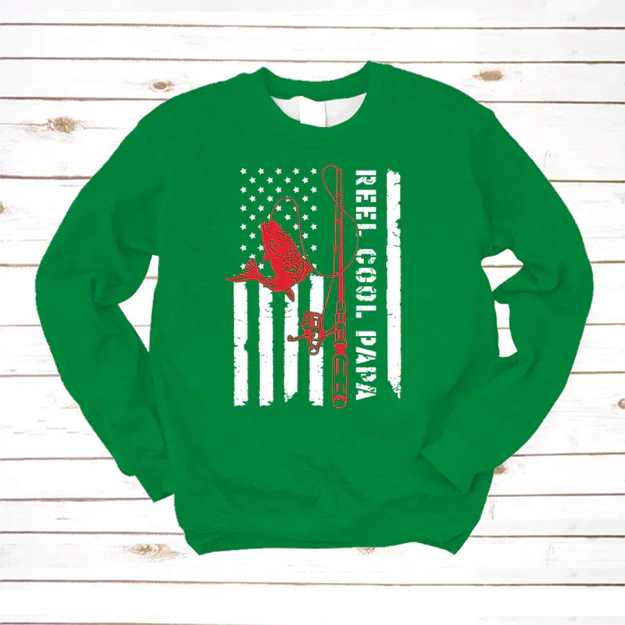 Reel Cool Papa, American Flag, Papa VTN221125 Sweatshirt