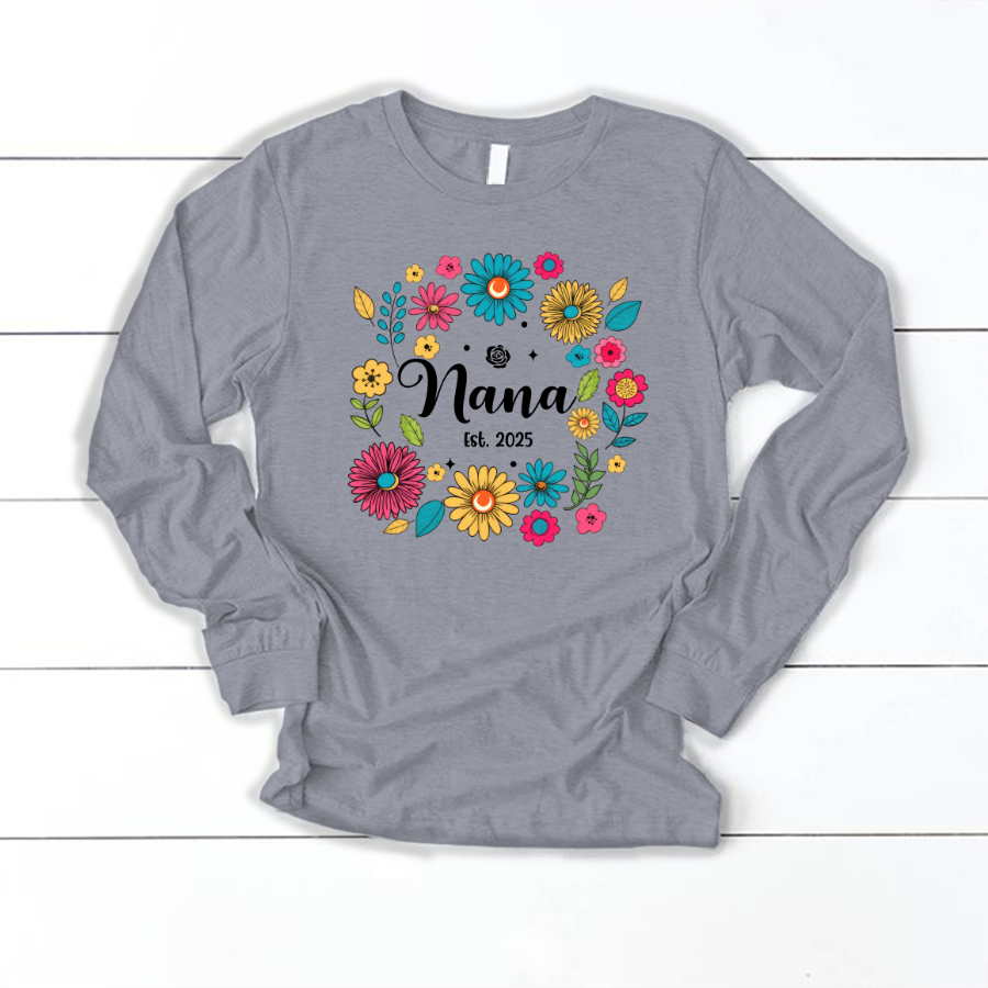 Retro Flower Nana Custom Nana And Est Year Shirt