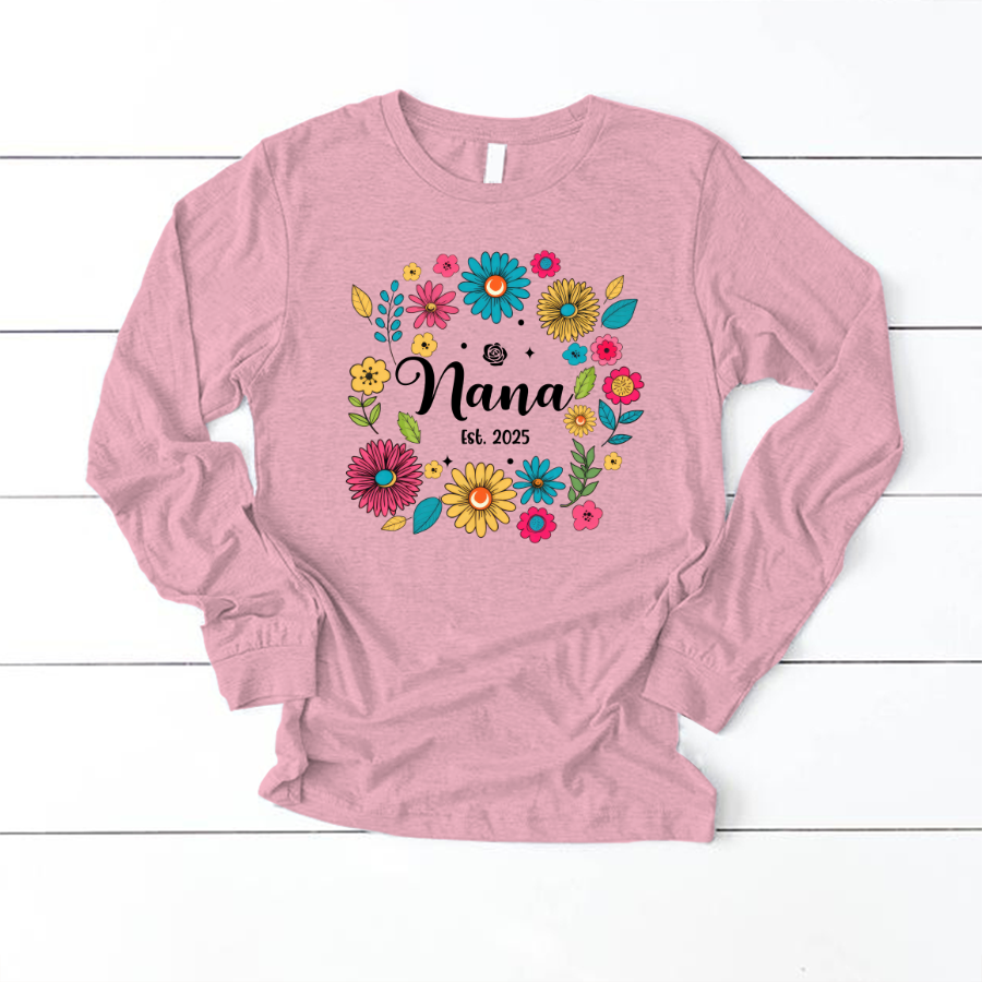 Retro Flower Nana Custom Nana And Est Year Shirt
