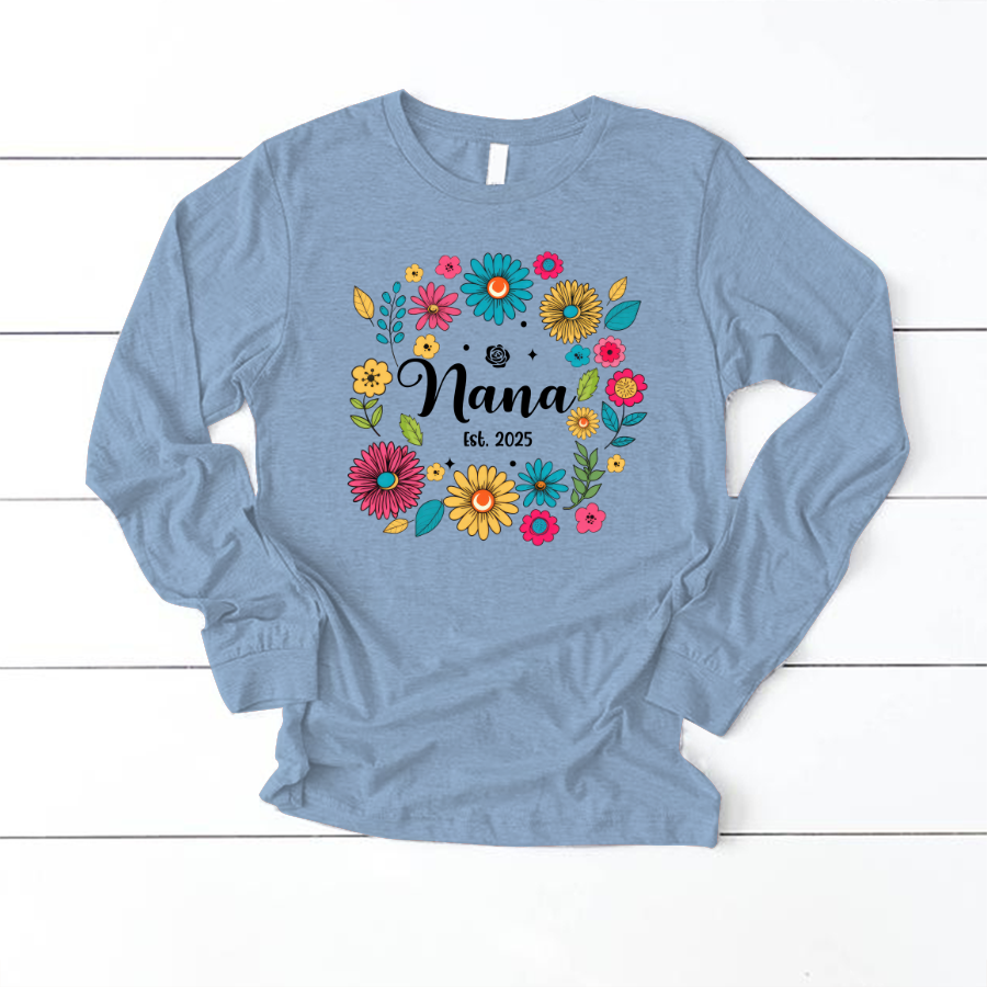 Retro Flower Nana Custom Nana And Est Year Shirt