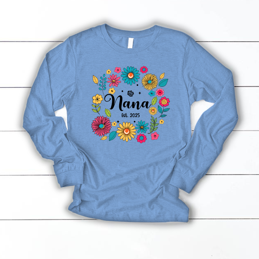 Retro Flower Nana Custom Nana And Est Year Shirt
