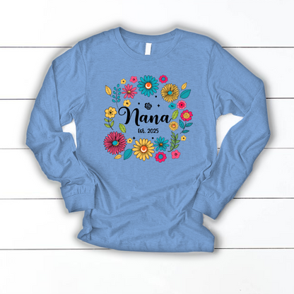 Retro Flower Nana Custom Nana And Est Year Shirt