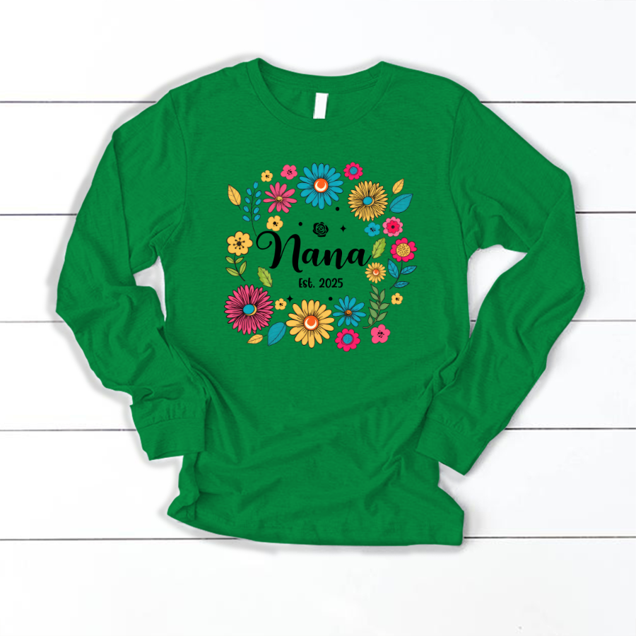Retro Flower Nana Custom Nana And Est Year Shirt