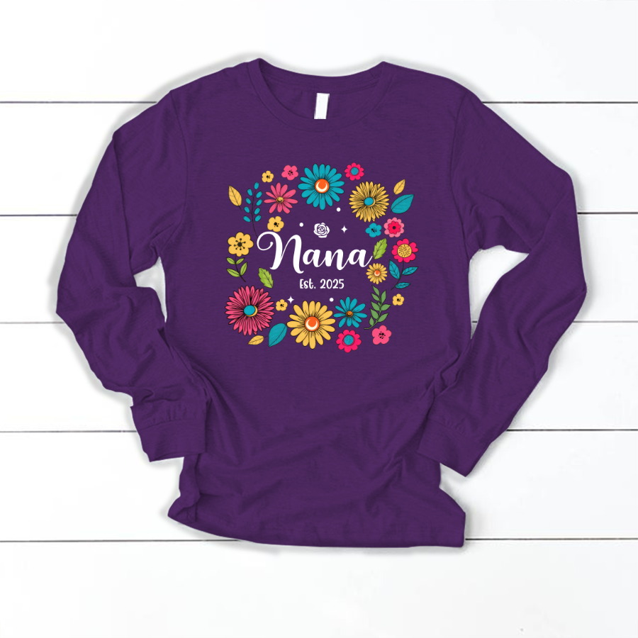 Retro Flower Nana Custom Nana And Est Year Shirt