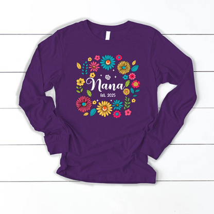 Retro Flower Nana Custom Nana And Est Year Shirt