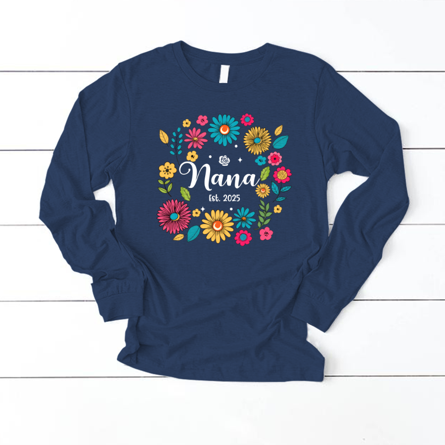 Retro Flower Nana Custom Nana And Est Year Shirt