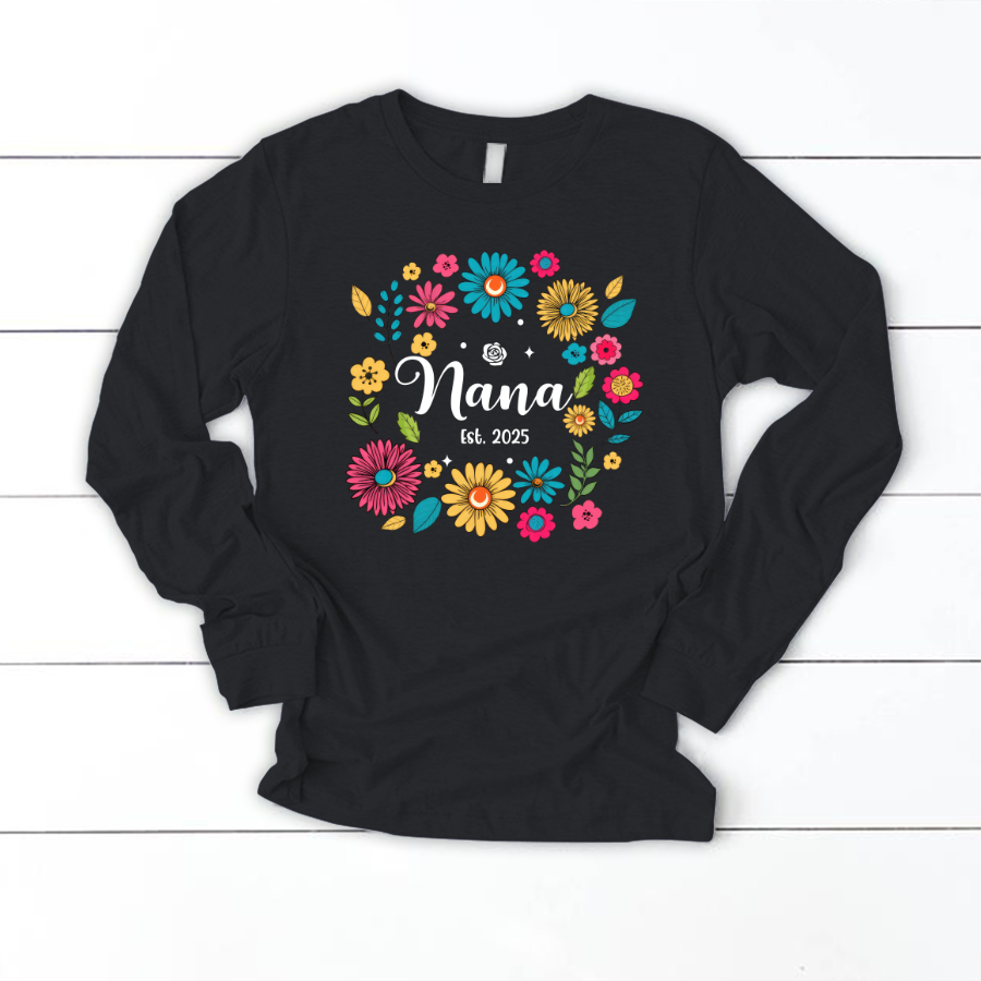 Retro Flower Nana Custom Nana And Est Year Shirt