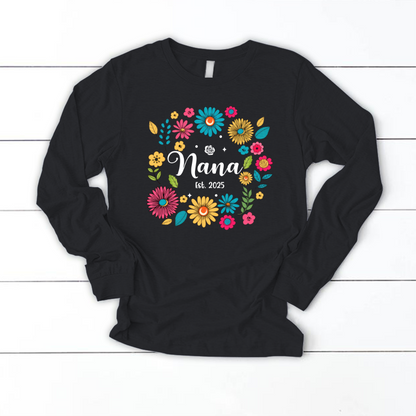 Retro Flower Nana Custom Nana And Est Year Shirt