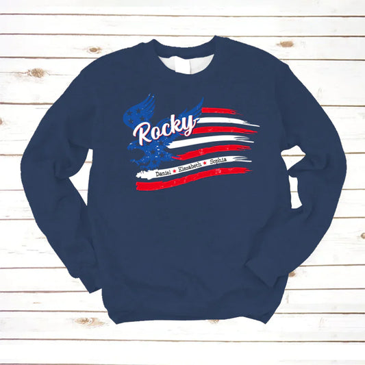 Rocky With Grandkids Names 4th Of July CTL94 Sweatshirt