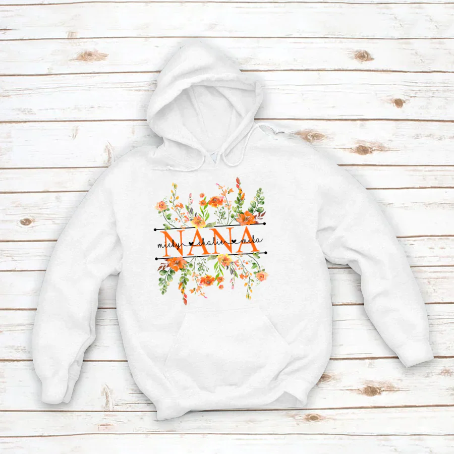 Summer Flowers Nana And Grandkids CTH01 Hoodie