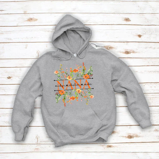 Summer Flowers Nana And Grandkids CTH01 Hoodie