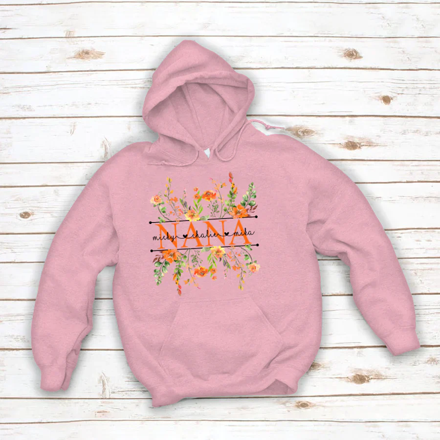 Summer Flowers Nana And Grandkids CTH01 Hoodie