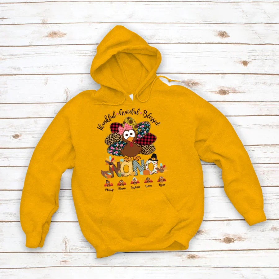 Thankful Greatful Blessed Nana Turkey 2022 Hoodie