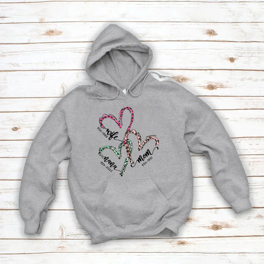 Wife Mom Grandma Heart VT2212001 Hoodie